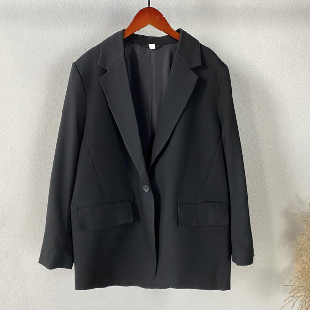 Women's Spring Fashion Black Suit Jacket