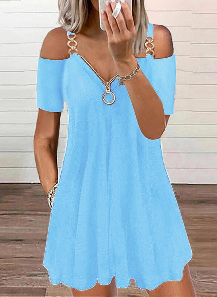 Casual dress with straps with decoration