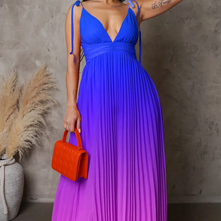 Gradient dress with straps