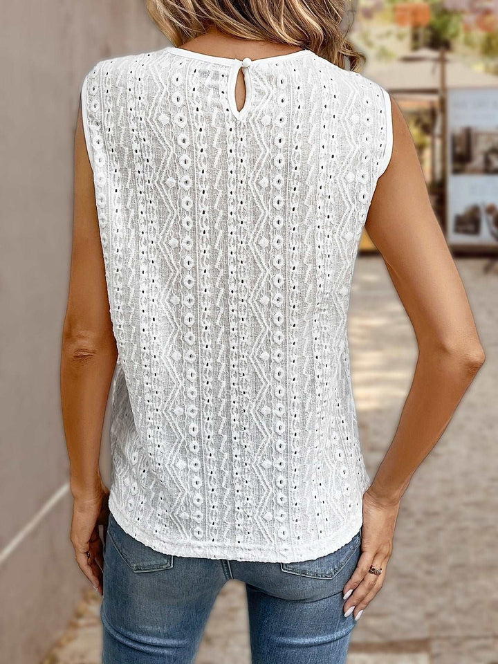 Top Camiseta de color liso con costuras de encaje para mujer