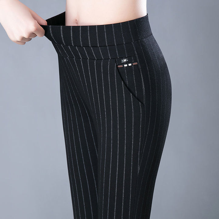Striped stretch pants