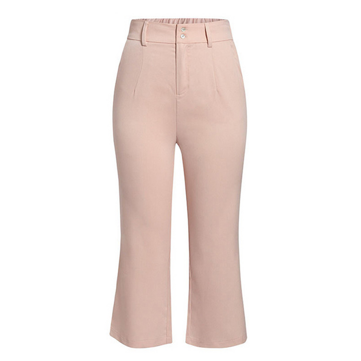 Pink mid-rise straight pants