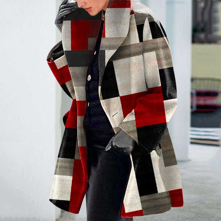 Abrigo estampado de lana de moda para mujer