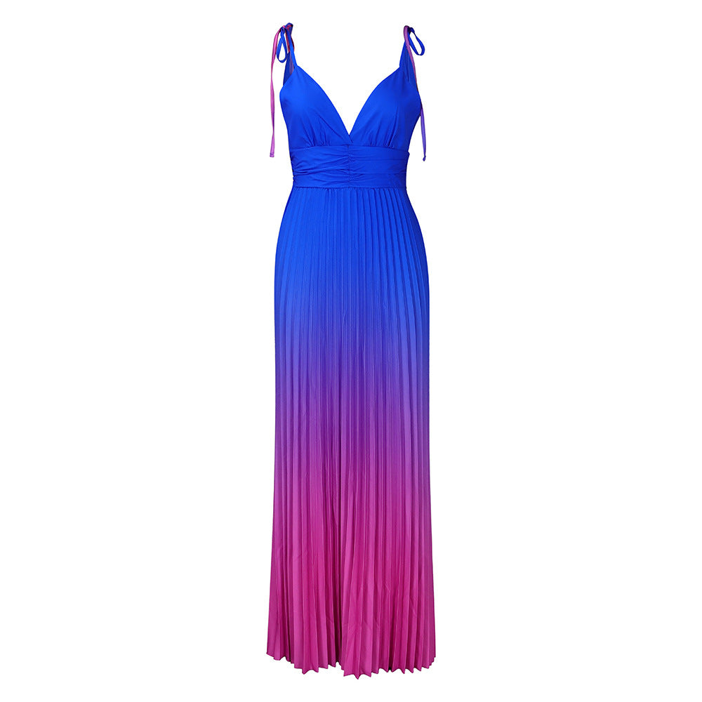 Gradient dress with straps